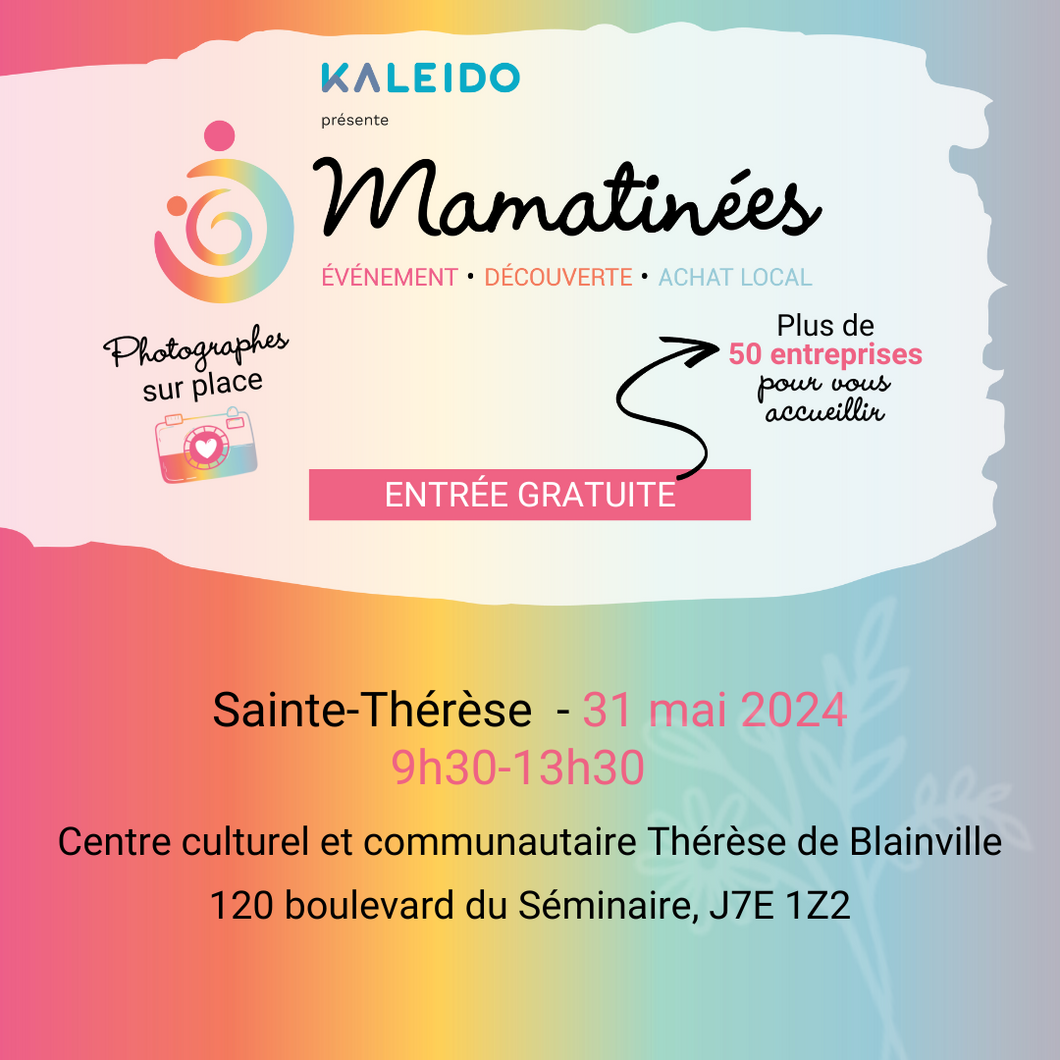 Billet gratuit Mamatinée 31 mai 2024 | Sainte-Thérèse