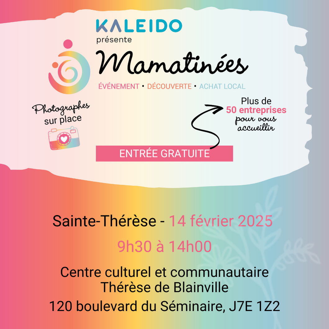 Billet gratuit Mamatinée 14 février 2025 | Sainte-Thérèse