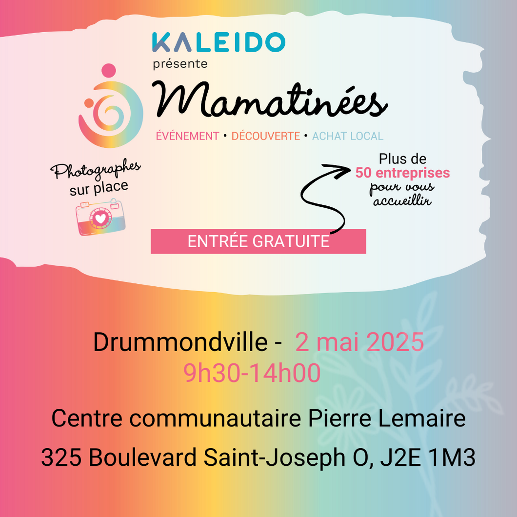 Billet gratuit Mamatinée  2 mai 2025 | Drummondville