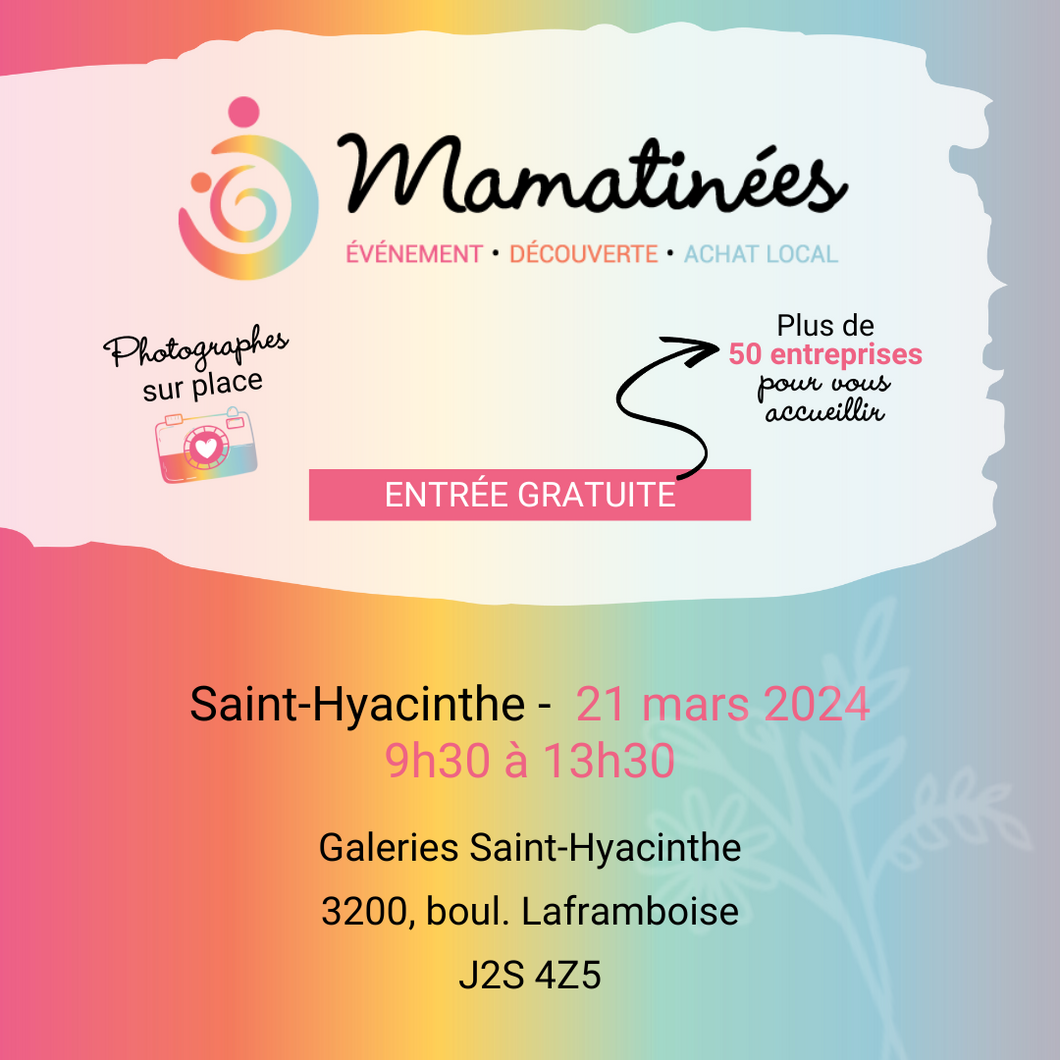 Billet gratuit Mamatinée 21 mars 2024 | Saint-Hyacinthe