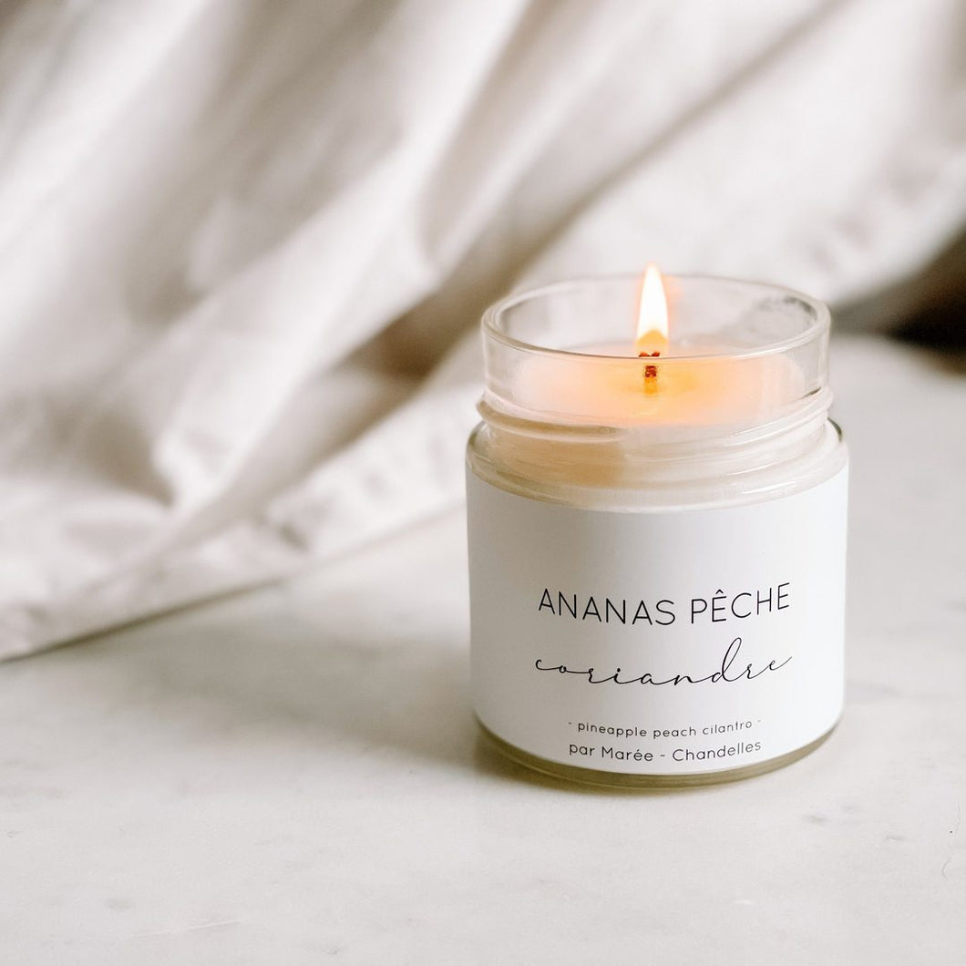 Chandelle de Soya Ananas-pêche et coriandre - Marée Chandelle