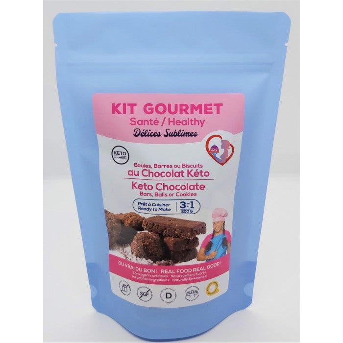 Kit Gourmet KETO 3 en 1 (Boule, Barres ou Biscuits aux Chocolat)